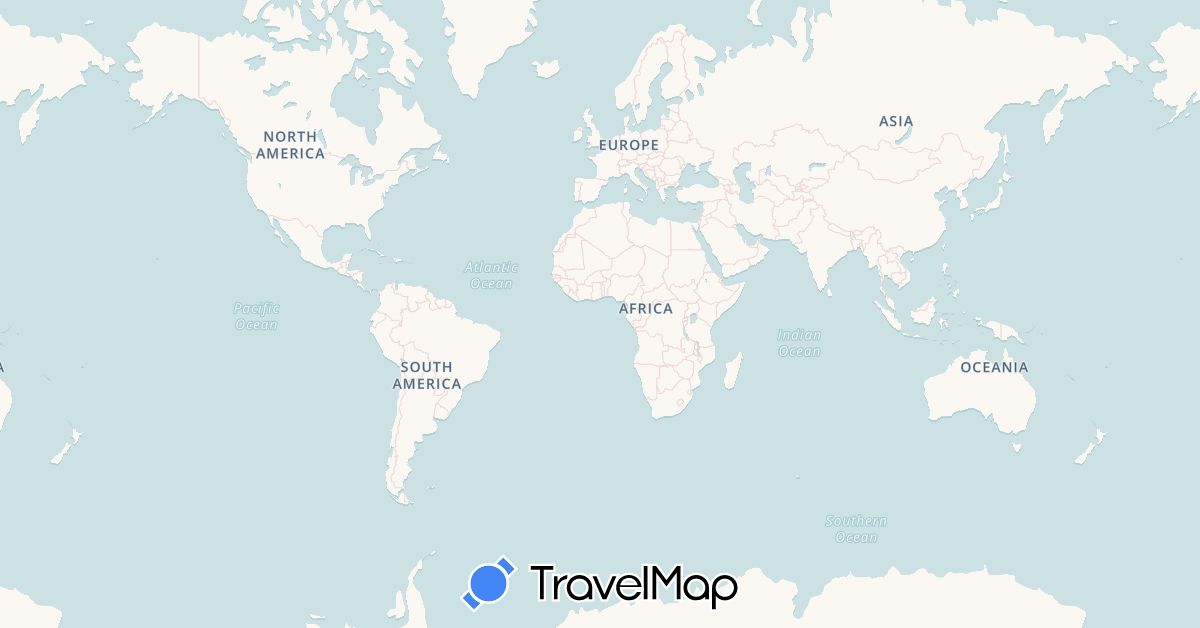 TravelMap itinerary: driving in Portugal (Europe)